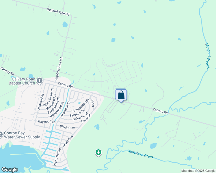 map of restaurants, bars, coffee shops, grocery stores, and more near 12086 Canal Street in Willis