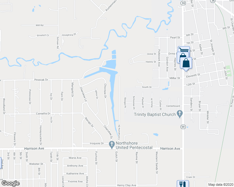 map of restaurants, bars, coffee shops, grocery stores, and more near 887 Comanche Drive in Abita Springs
