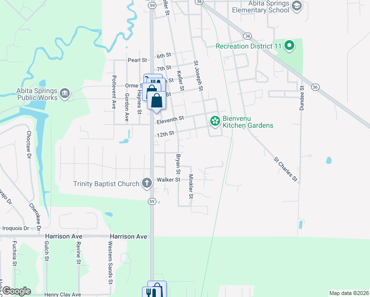 map of restaurants, bars, coffee shops, grocery stores, and more near 71246 Marissa Lane in Abita Springs