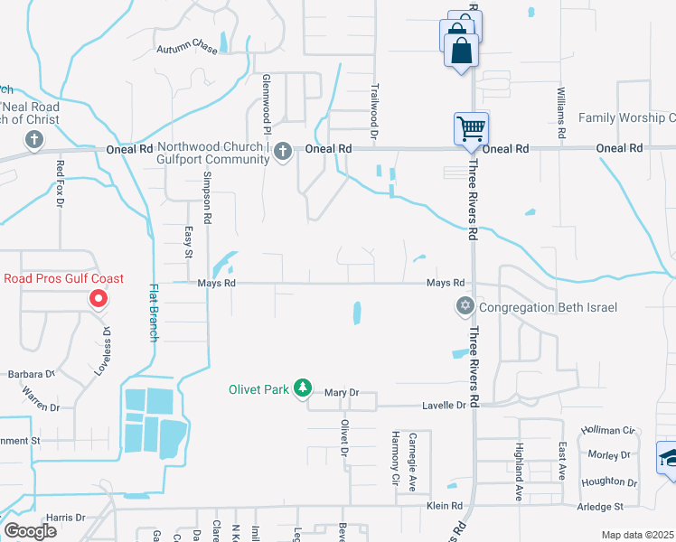 map of restaurants, bars, coffee shops, grocery stores, and more near 14139 Lucky Mays Road in Gulfport