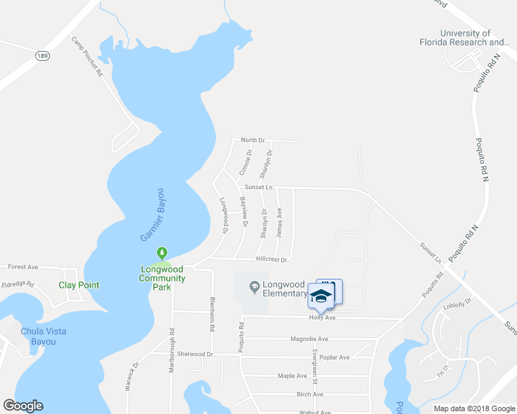 map of restaurants, bars, coffee shops, grocery stores, and more near 25 Sharilyn Drive in Shalimar