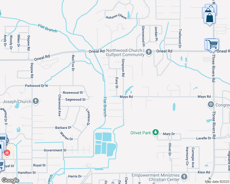 map of restaurants, bars, coffee shops, grocery stores, and more near 66 Opal Cove in Gulfport