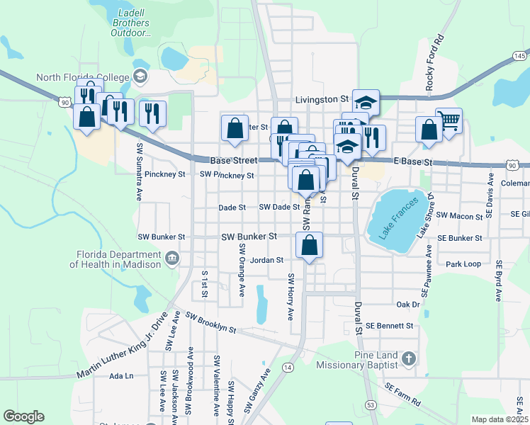 map of restaurants, bars, coffee shops, grocery stores, and more near 292 Washington Street in Madison