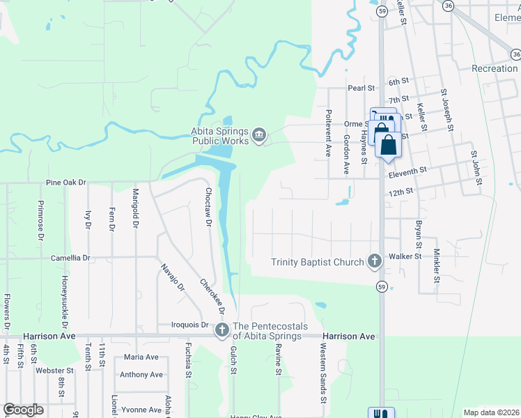 map of restaurants, bars, coffee shops, grocery stores, and more near 71245 Schooner Place in Abita Springs