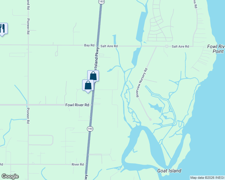 map of restaurants, bars, coffee shops, grocery stores, and more near 10646 Jim Busby Road South in Theodore