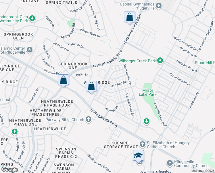 map of restaurants, bars, coffee shops, grocery stores, and more near 116 Yucca House Drive in Pflugerville