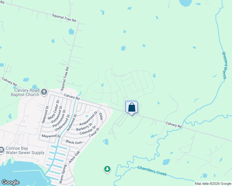 map of restaurants, bars, coffee shops, grocery stores, and more near 12086 Canal Street in Willis