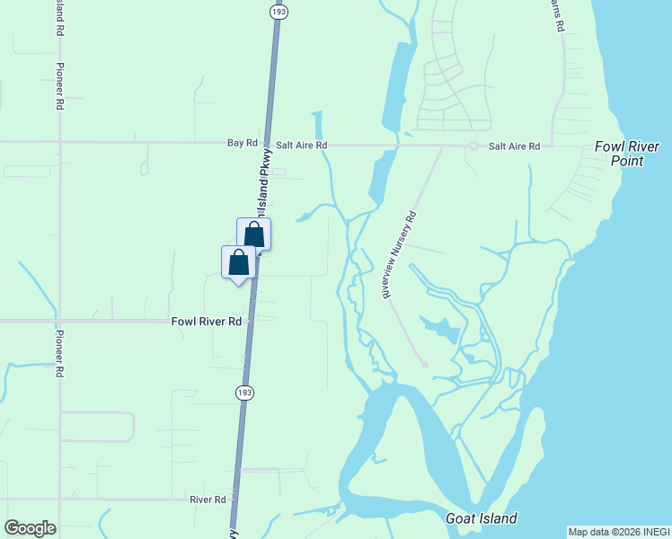 map of restaurants, bars, coffee shops, grocery stores, and more near 10775 Jim Busby Road North in Theodore