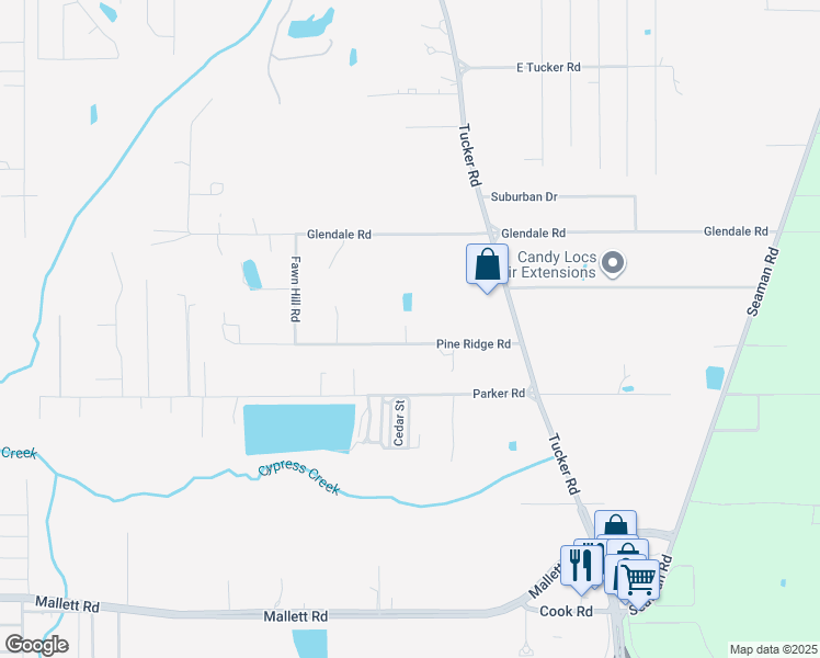 map of restaurants, bars, coffee shops, grocery stores, and more near 14500 Pine Ridge Road in Biloxi