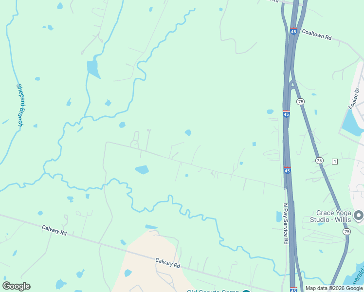 map of restaurants, bars, coffee shops, grocery stores, and more near 10278 Pollard Road in Willis