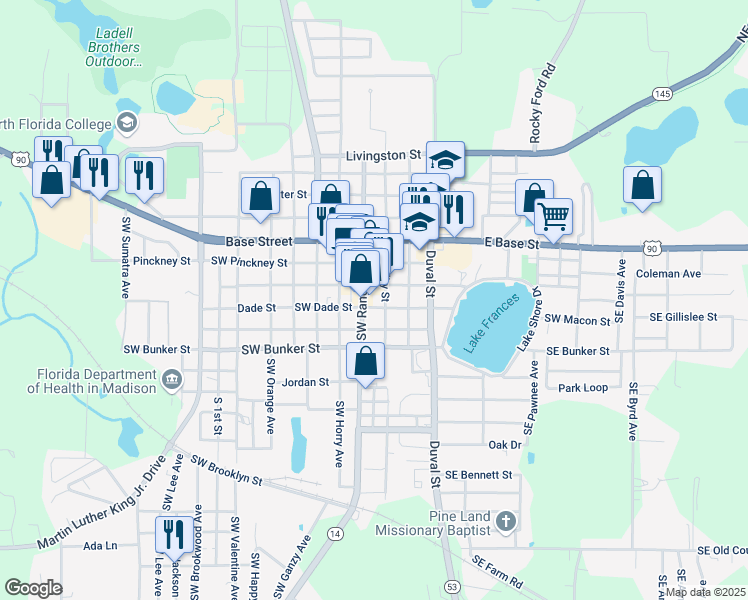 map of restaurants, bars, coffee shops, grocery stores, and more near 400-408 South Shelby Street in Madison