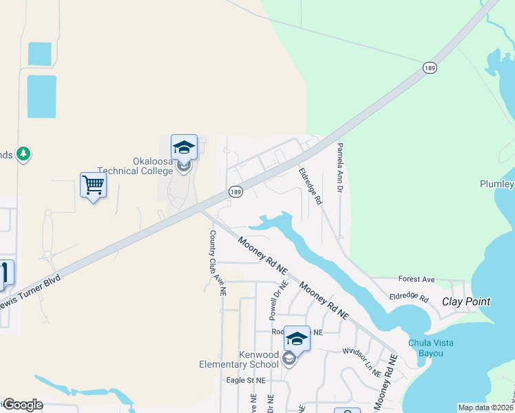 map of restaurants, bars, coffee shops, grocery stores, and more near 7 Krevik Court in Fort Walton Beach