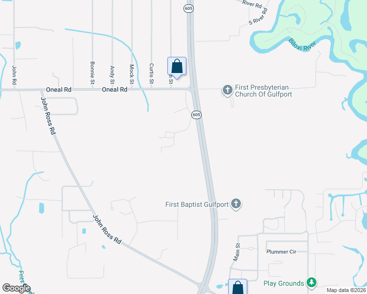 map of restaurants, bars, coffee shops, grocery stores, and more near 12160 Arrowhead Drive in Gulfport
