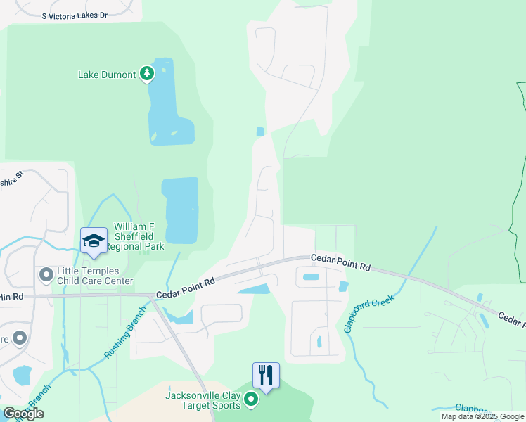 map of restaurants, bars, coffee shops, grocery stores, and more near 3906 Pine Marsh Court in Jacksonville