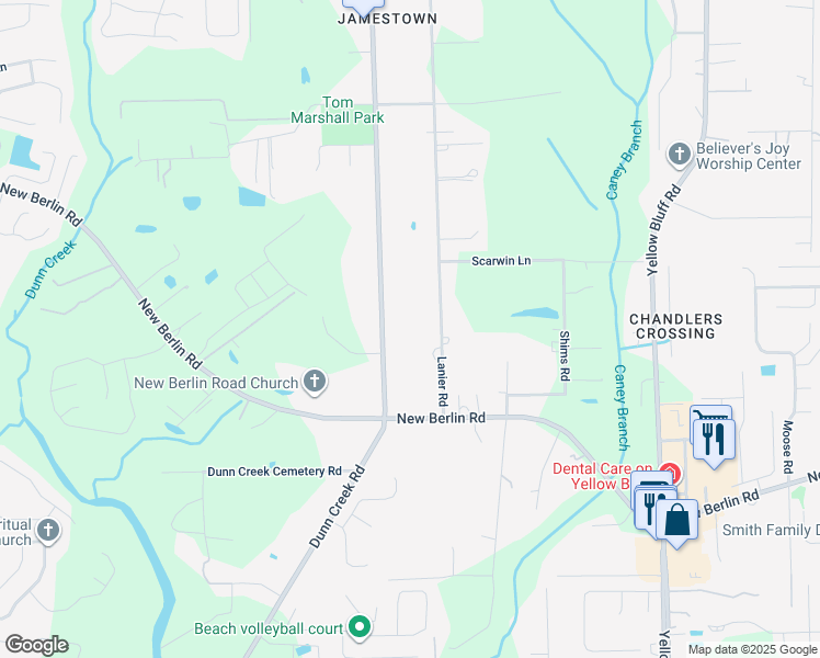 map of restaurants, bars, coffee shops, grocery stores, and more near 12765 Dunn Creek Road in Jacksonville
