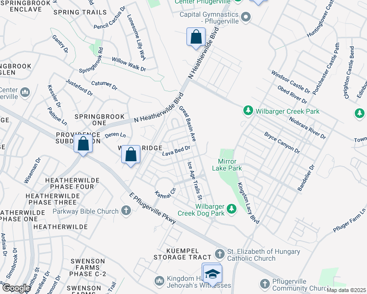 map of restaurants, bars, coffee shops, grocery stores, and more near 201 Gila Cliff Drive in Pflugerville