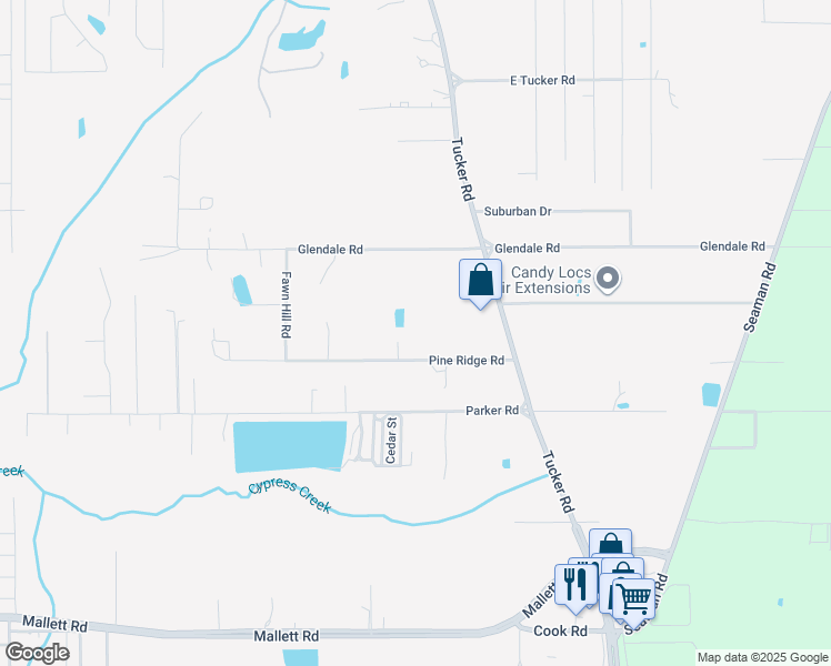 map of restaurants, bars, coffee shops, grocery stores, and more near 14500 Pine Ridge Road in Biloxi