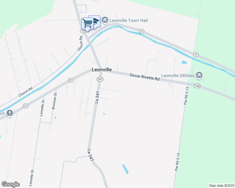 map of restaurants, bars, coffee shops, grocery stores, and more near 161 Dale Lane in Opelousas