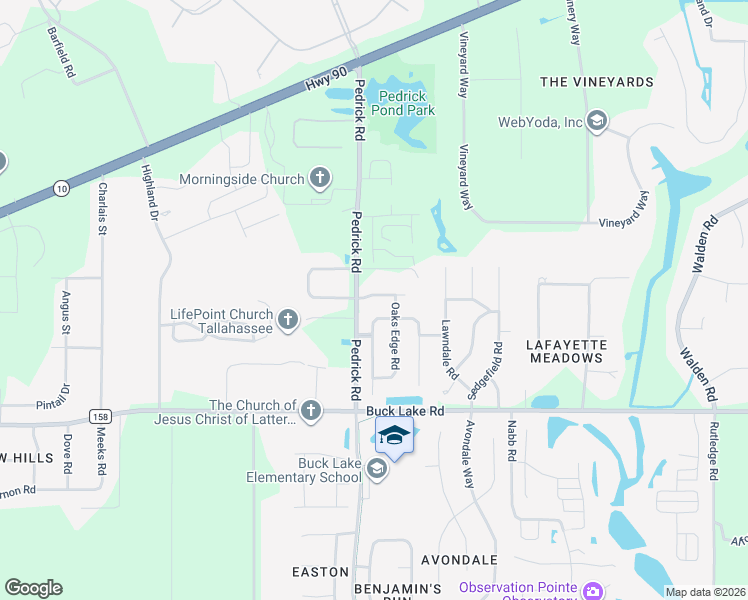map of restaurants, bars, coffee shops, grocery stores, and more near 5636 Jacksons Gap Road in Tallahassee