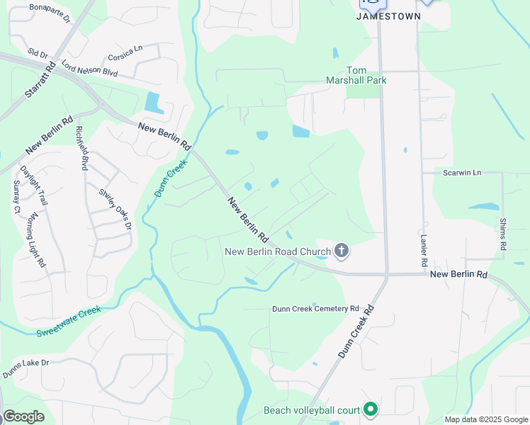 map of restaurants, bars, coffee shops, grocery stores, and more near 2033 New Berlin Road in Jacksonville