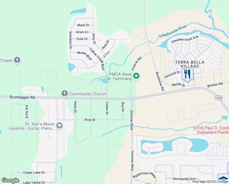 map of restaurants, bars, coffee shops, grocery stores, and more near 114 Tallow Creek Boulevard in Covington