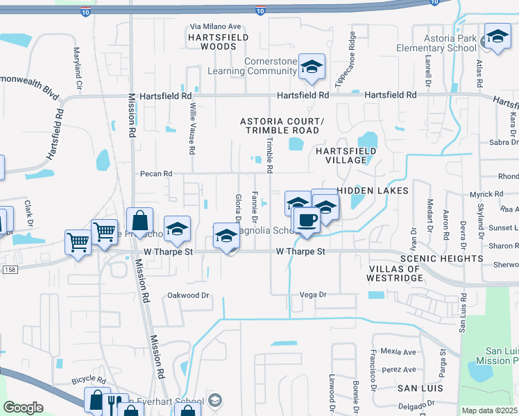 map of restaurants, bars, coffee shops, grocery stores, and more near 2010 Trimble Road in Tallahassee