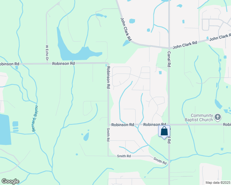 map of restaurants, bars, coffee shops, grocery stores, and more near 18402-18484 Robinson Road in Gulfport