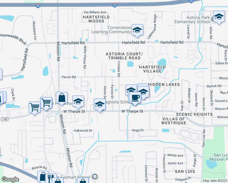 map of restaurants, bars, coffee shops, grocery stores, and more near 1997 Fannie Drive in Tallahassee