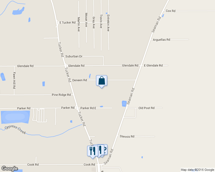 map of restaurants, bars, coffee shops, grocery stores, and more near 13909 Deneen Road in Ocean Springs