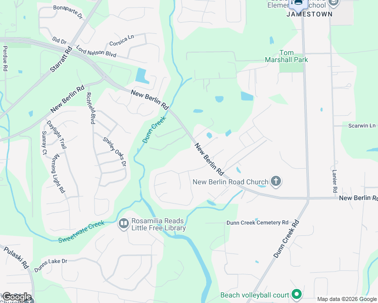 map of restaurants, bars, coffee shops, grocery stores, and more near 1921 New Berlin Road in Jacksonville