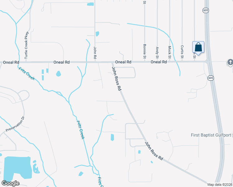 map of restaurants, bars, coffee shops, grocery stores, and more near 12683 John Ross Rd in Gulfport