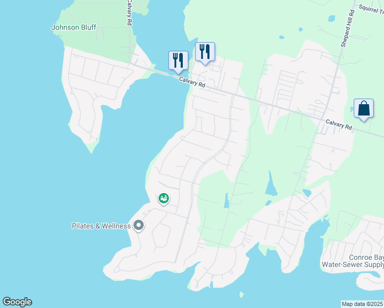 map of restaurants, bars, coffee shops, grocery stores, and more near 13992 Newport Drive in Willis