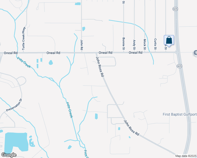 map of restaurants, bars, coffee shops, grocery stores, and more near 12683 John Ross Road in Gulfport