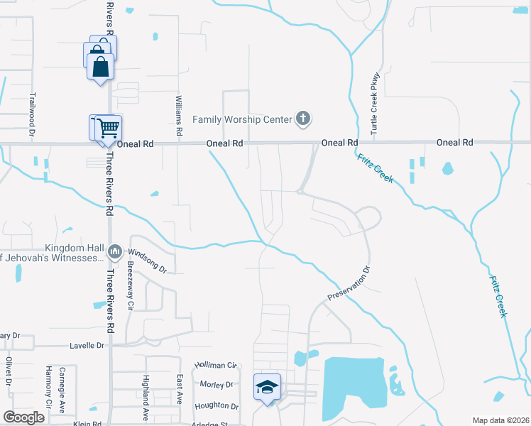 map of restaurants, bars, coffee shops, grocery stores, and more near 12490 Preservation Drive in Gulfport