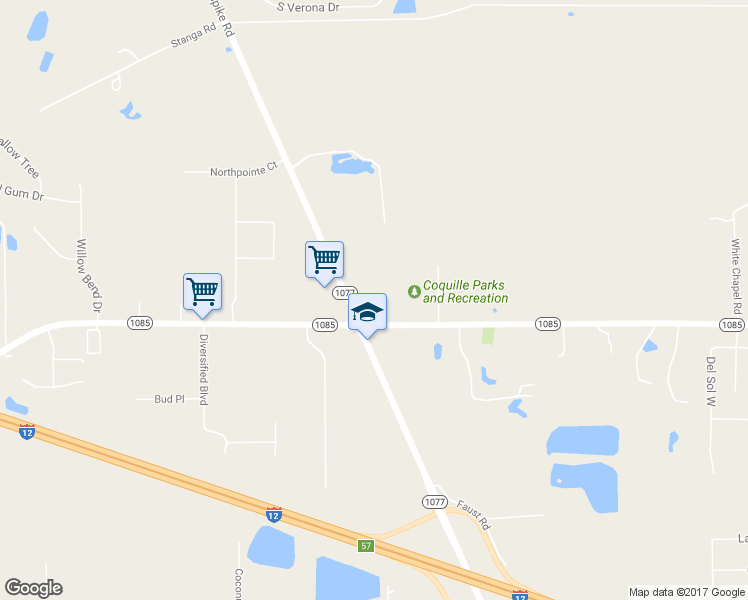 map of restaurants, bars, coffee shops, grocery stores, and more near 71324 Highway 1077 in Covington