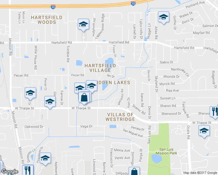 map of restaurants, bars, coffee shops, grocery stores, and more near 1872 Gina Drive in Tallahassee