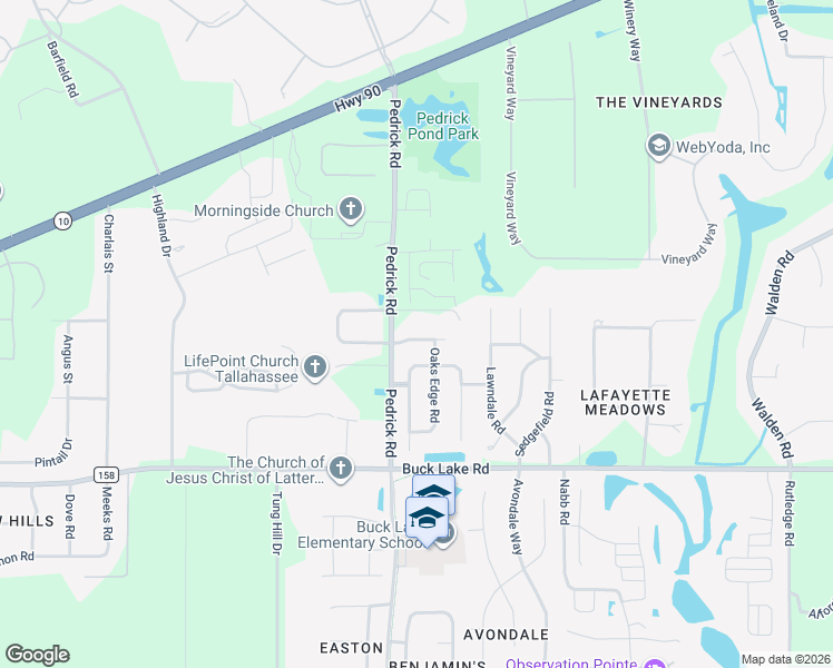map of restaurants, bars, coffee shops, grocery stores, and more near 5636 Jacksons Gap Road in Tallahassee