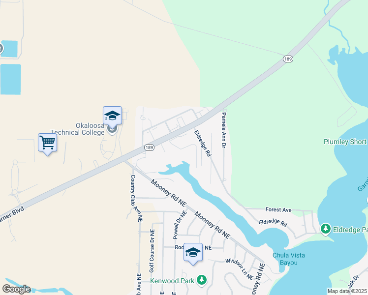 map of restaurants, bars, coffee shops, grocery stores, and more near 106a Star Drive in Fort Walton Beach