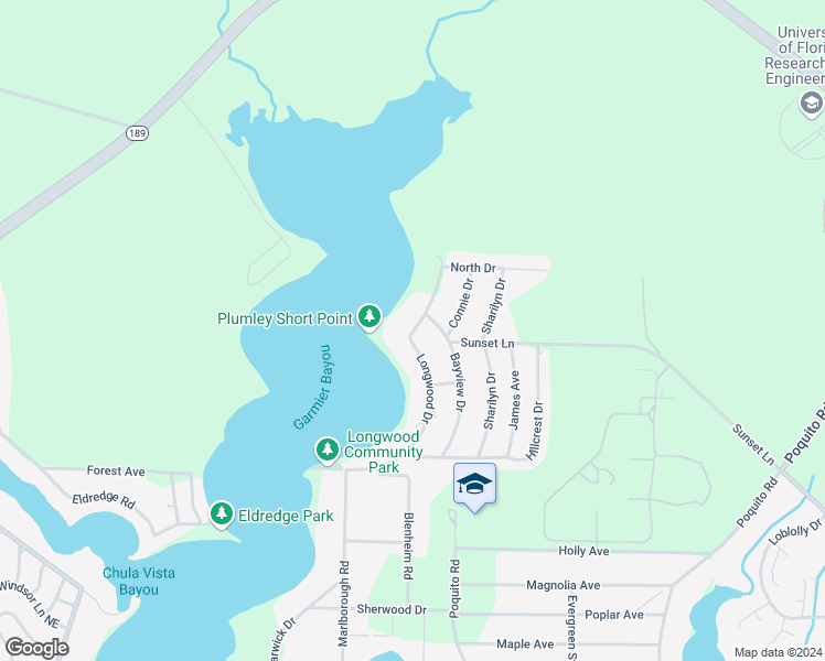 map of restaurants, bars, coffee shops, grocery stores, and more near 15 Longwood Drive in Shalimar