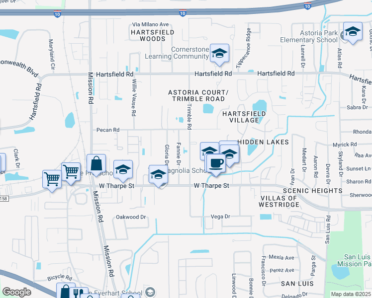 map of restaurants, bars, coffee shops, grocery stores, and more near 2010 Trimble Road in Tallahassee