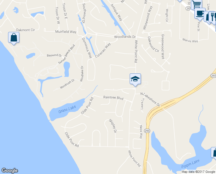 map of restaurants, bars, coffee shops, grocery stores, and more near 134 Meadow Woods Lane in Niceville