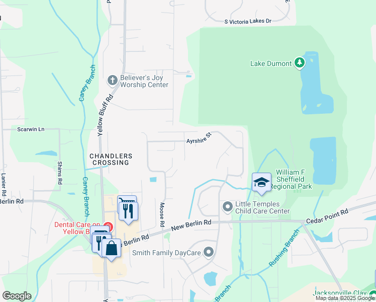 map of restaurants, bars, coffee shops, grocery stores, and more near 12764 Ayrshire Court in Jacksonville