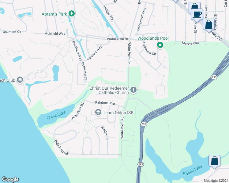 map of restaurants, bars, coffee shops, grocery stores, and more near 114 Meadow Woods Lane in Niceville
