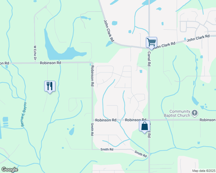 map of restaurants, bars, coffee shops, grocery stores, and more near 18091 Canal Junction Drive in Gulfport