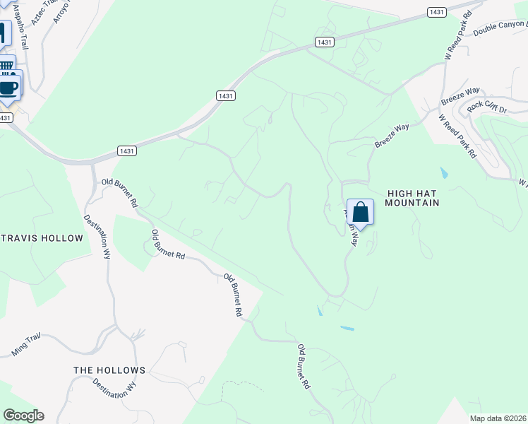 map of restaurants, bars, coffee shops, grocery stores, and more near 19519 Adrian Boulevard in Leander