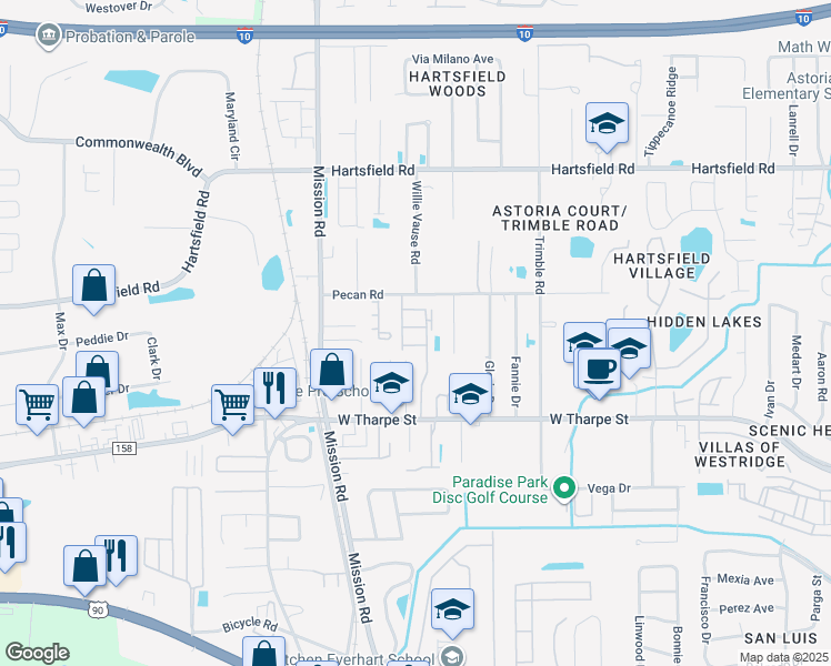 map of restaurants, bars, coffee shops, grocery stores, and more near 2738 West Tharpe Street in Tallahassee