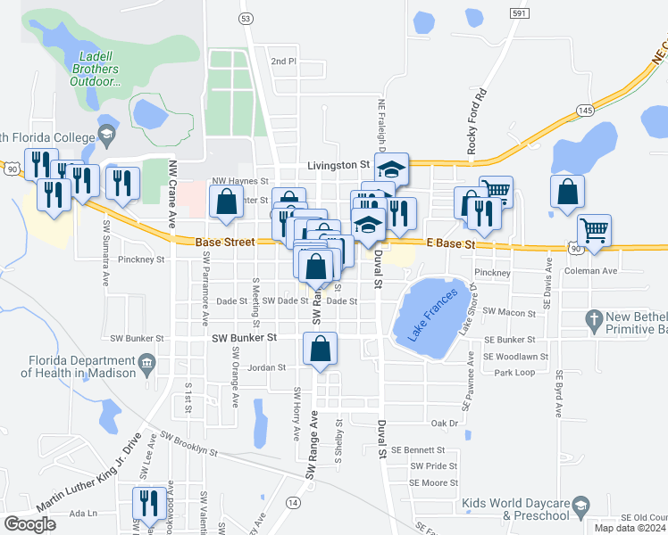 map of restaurants, bars, coffee shops, grocery stores, and more near 229 Pinckney Street in Madison