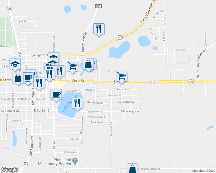map of restaurants, bars, coffee shops, grocery stores, and more near 162 Southeast Davis Street in Madison