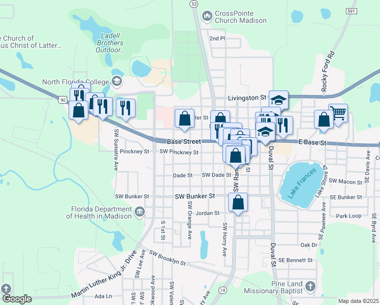 map of restaurants, bars, coffee shops, grocery stores, and more near in Madison