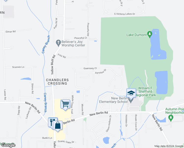 map of restaurants, bars, coffee shops, grocery stores, and more near 12782 Guernsey Street in Jacksonville